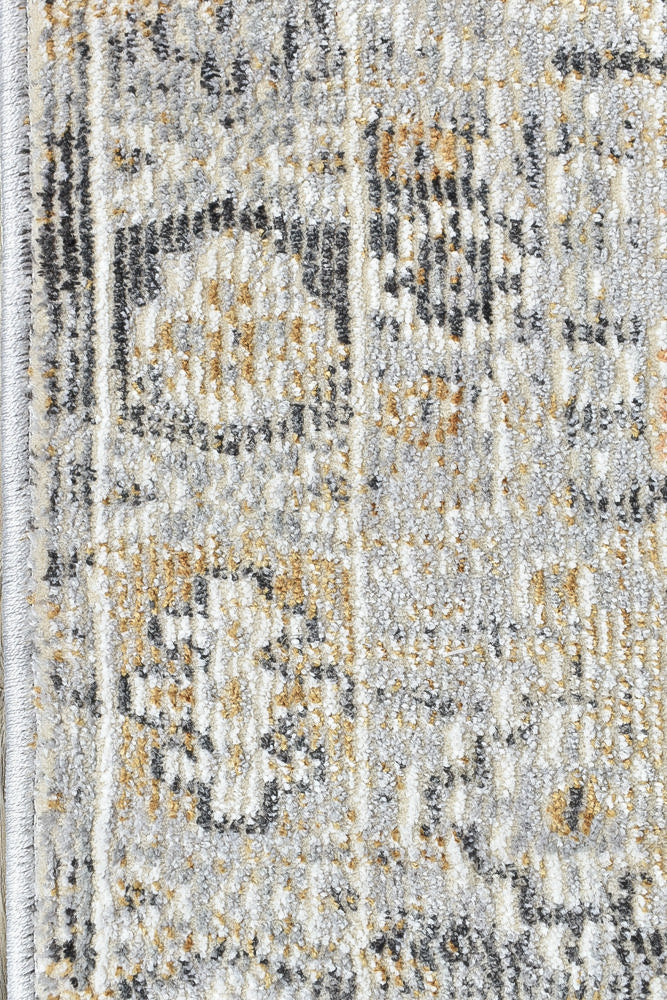 Amara Grey Mustard Runner Rug 0320C