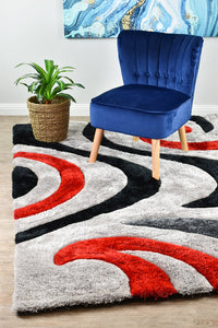 Atlanta Black Grey Red Rug 883