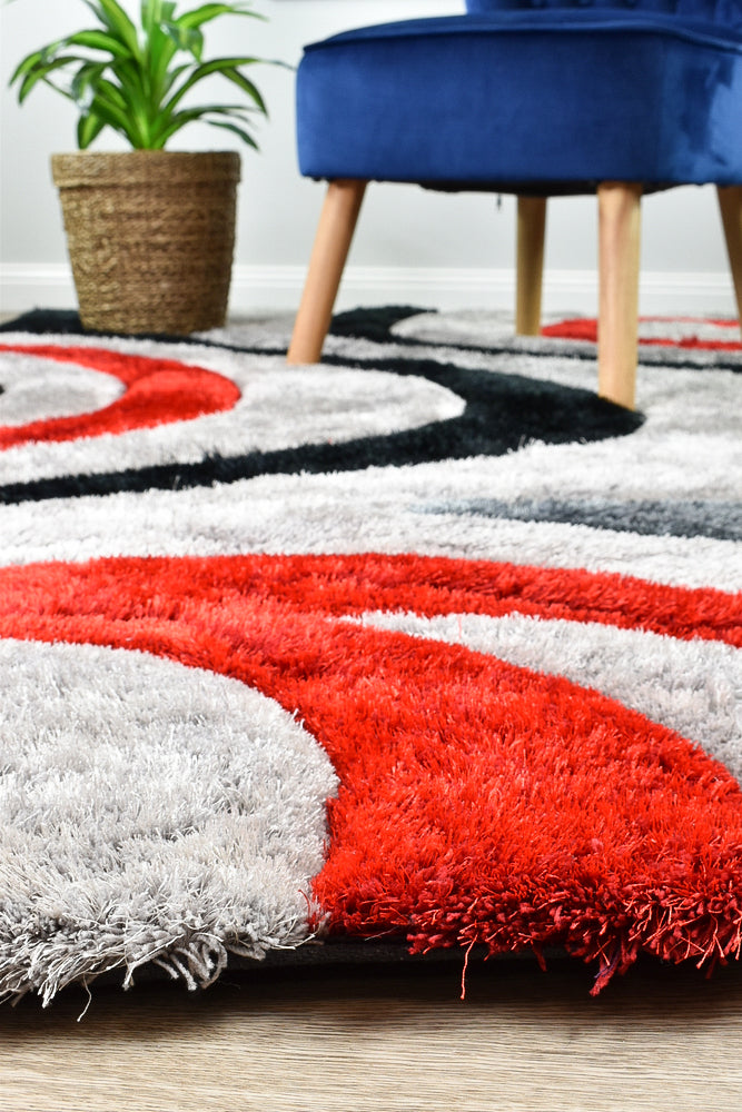 Atlanta Black Grey Red Rug 883