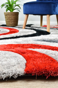 Atlanta Black Grey Red Rug 883