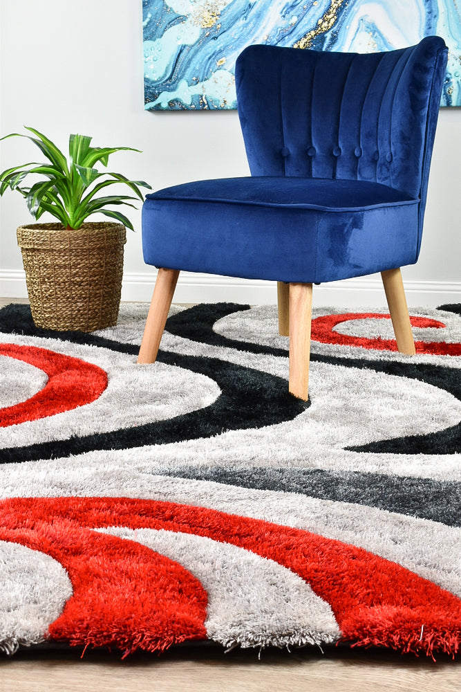 Atlanta Black Grey Red Rug 883