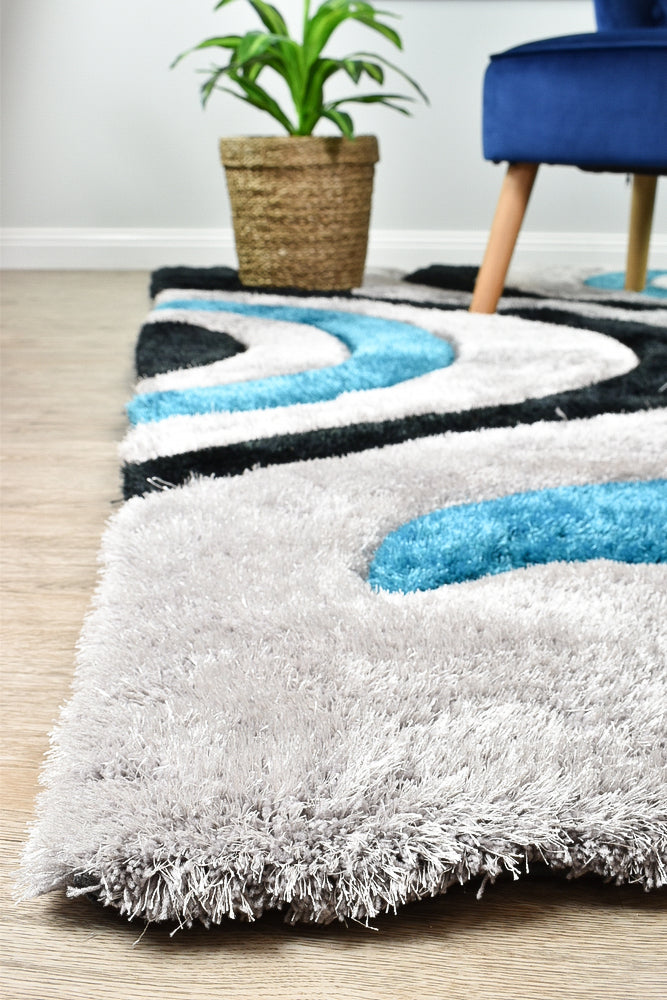 Atlanta Black Grey Turquoise Rug 883