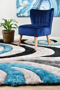 Atlanta Black Grey Turquoise Rug 883