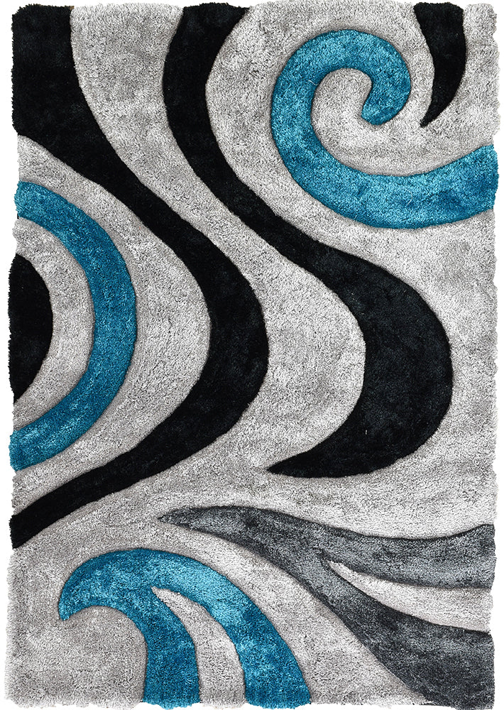 Atlanta Black Grey Turquoise Rug 883