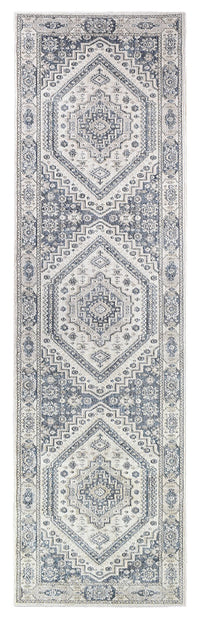 Amara Cream Blue Runner Rug A161A