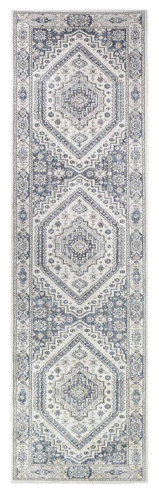 Amara Cream Blue Runner Rug A161A