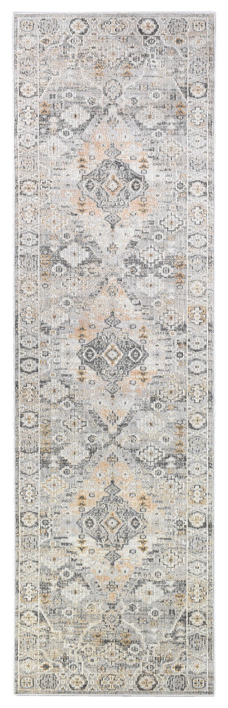 Amara Grey Mustard Runner Rug 0320C