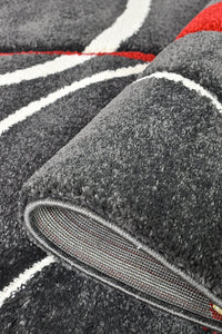 Lagos 798 Dark Grey Red Rug