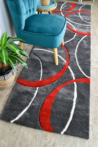 Lagos 798 Dark Grey Red Rug