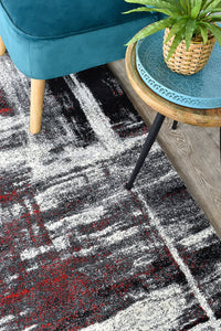 Lagos 347 Light Grey Red Rug