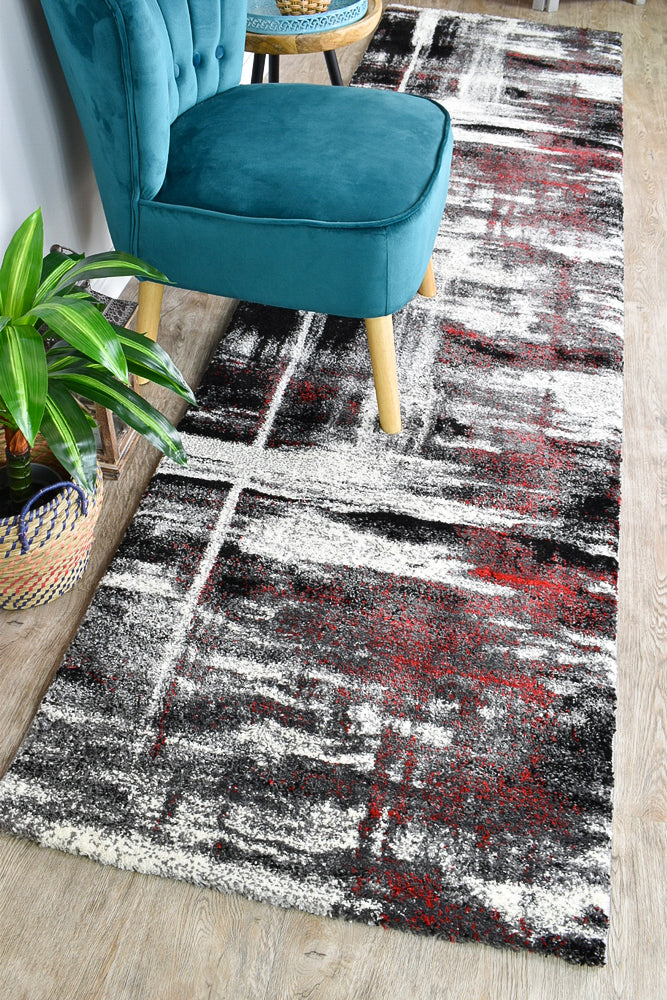 Lagos 347 Light Grey Red Rug