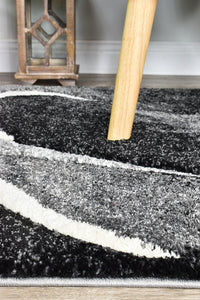 Lagos 37 Dark Grey White Rug