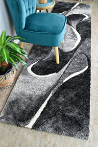 Lagos 37 Dark Grey White Rug