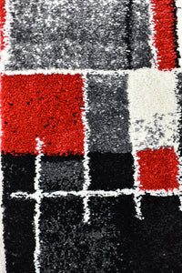 Lagos 297 Dark Grey Red Rug