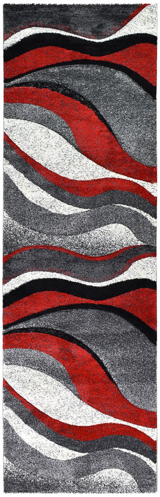 Lagos 300 Light Grey Red Rug