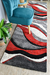 Lagos 300 Light Grey Red Rug