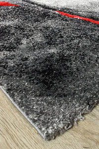 Lagos 37 Dark Grey Red Rug