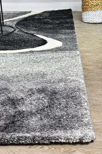 Lagos 37 Dark Grey White Rug