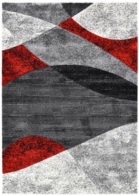 Lagos 298 Dark Grey Red Rug