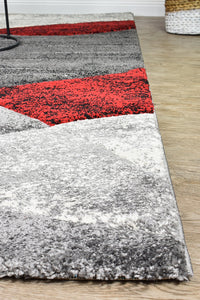 Lagos 298 Dark Grey Red Rug