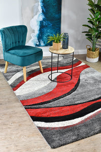 Lagos 300 Light Grey Red Rug