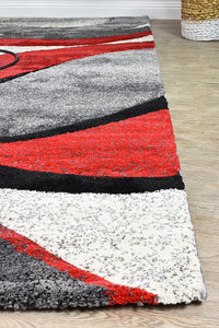 Lagos 300 Light Grey Red Rug