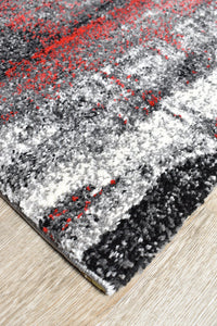 Lagos 347 Light Grey Red Rug