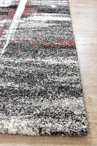 Lagos 347 Light Grey Red Rug