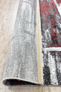 Lagos 347 Light Grey Red Rug