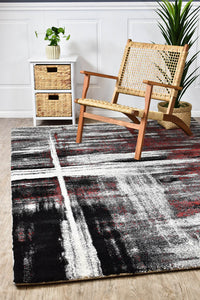 Lagos 347 Light Grey Red Rug