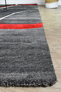 Lagos 798 Dark Grey Red Rug