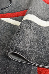 Lagos 798 Dark Grey Red Rug