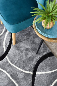 Lagos 798 Light Grey Black Rug