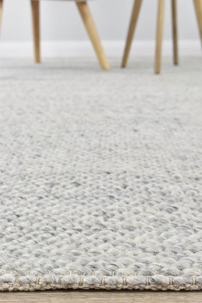 Roma Ivory Silver Wool Rug